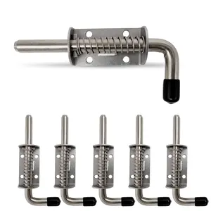 6 Pack 304 Steel 5 Inch(128MM) Spring Pin Latch Lock Pin Suitable for Doors,Utility Trailer Gate,Cabinets and etc.