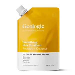 Geologie Hair Co-Wash | 4-in-1 Hair Cleanser, Conditioner, Mask & Serum | Eco-Friendly Pouch 84% Less Plastic
