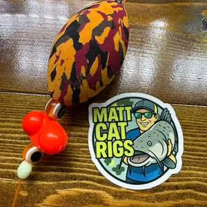 Matt Cat Rig Orange Camo EVA Foam Egg Float with Gamakatsu 8/0 Circle Hook