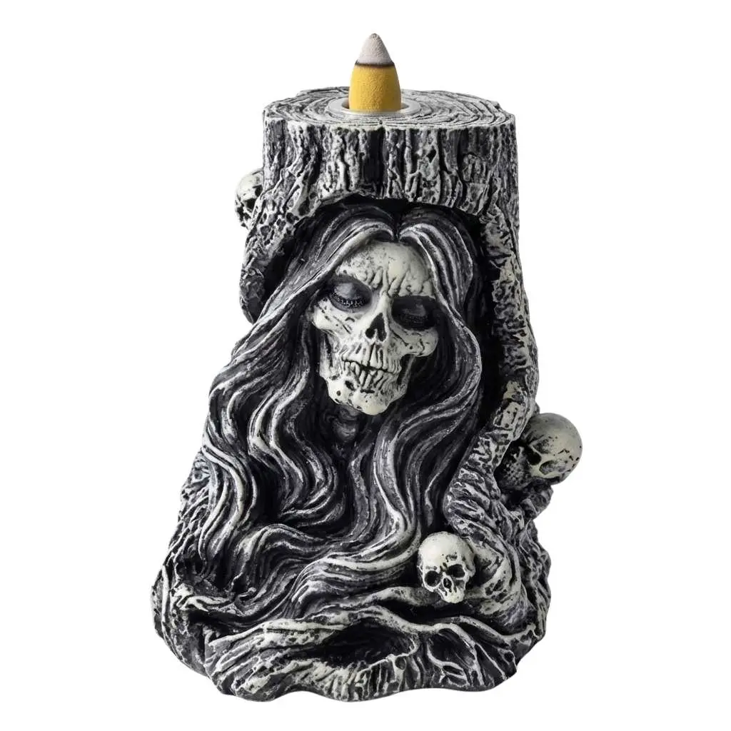 Reaper Backflow Incense Burner 6 Inch — Gothic Skull Smoke Waterfall Burner