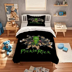 Rick and Morty Pattern Duvet Cover Set, Soft Comfortable Durable Bedding, Ideal Bedroom Decor Gift for Teens and Adults