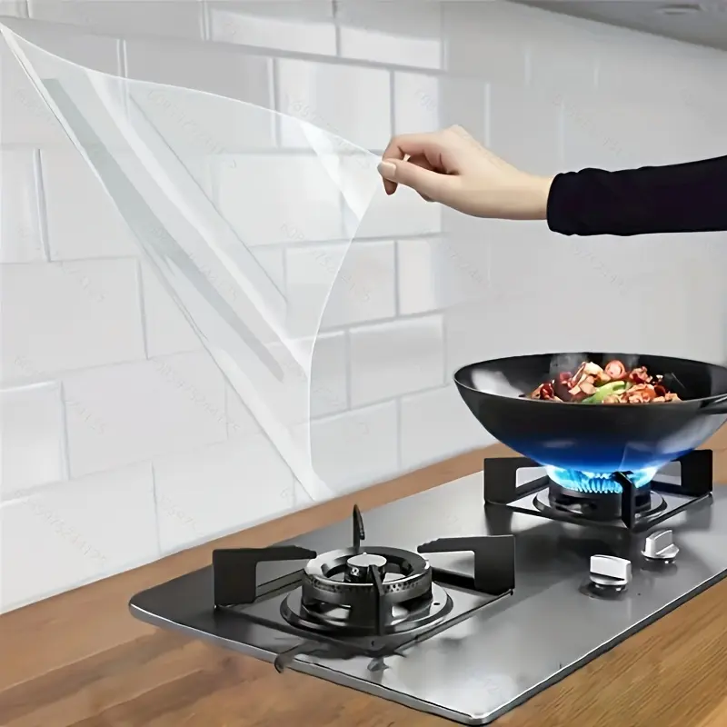 1roll High-Temperature Resistant Ceramic Tile Wall Sticker - Oil-Proof and Waterproof Self-Adhesive Wallpaper for Kitchen, Cabinet, Stove, and Fume Machine