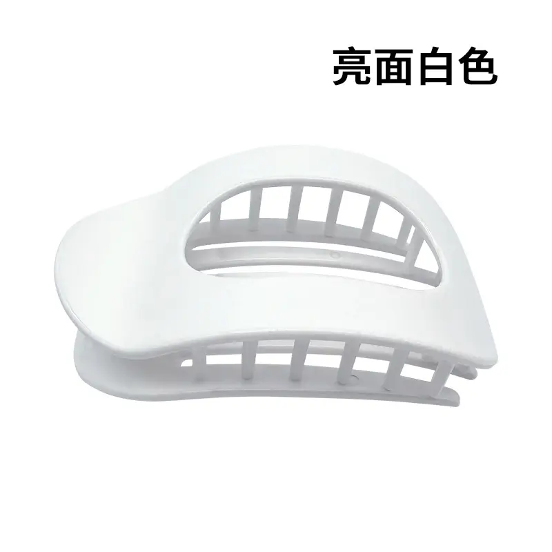 Elliptical hair clip   glossy white