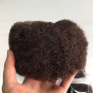 Human Hair Extensions & Pieces, Brown (#4) Human Afro Kinky Hair for Braiding, Dreadlocks, Twists etc.