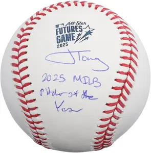 Jonah Tong New York Mets Autographed 2025 MLB Futures Game Logo Baseball with "2025 MiLB Pitcher of the Year" inscription - Limited Edition 1 of 10 - Fanatics Authentic Certified
