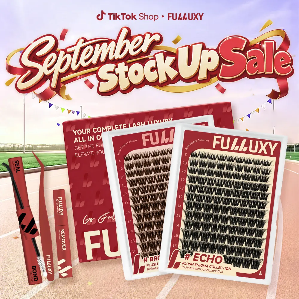 ECHO & Brown ECHO  | Fulluxy Russian Cluster Lashes, | Premium Volume Cluster Lashes, Comfortable False Eyelashes. Reusable, Easy to Install, Natural Style for All Eye Shapes, Your Go-to Choice for Trendy Eye Makeup