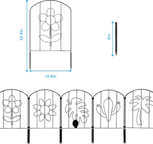 Solar Lighted Picket Garden Fence with Flower Pattern, Warm White Decorative Fence Lights for Outdoor Spaces (Home Improvement Garden Supplies)