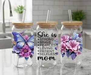 She is... Mom - Purple & Blue - UVDTF Wrap for cups/hard surfaces sticker