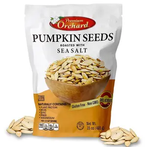 ROASTED PUMPKIN SEEDS to Eat in Shell by Premium Orchards MIXED NUTS - Salted with Sea Salt - Non-GMO Vegan Fresh Healthy Snacks/ - Great source of Plant Protein, Zinc, Magnesium & Iron - 1 Bag