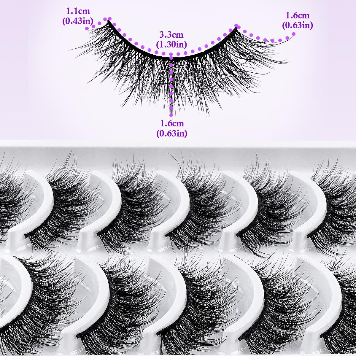 MAGEFY 10 Pairs of Natural Full False Eyelashes– Lightweight and Slim Lash Strips for Party,Easy to Apply, Manga-Style Eyelashes for Women