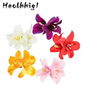 5PCS Bohemian Flower Hairpin, Artificial Tropical Flower Hair Clip for Seaside Holiday, Bridal Hair Accessories, Hawaiian Flower Orchid Hairpin for Women, Christmas Gifts, Wedding Gifts