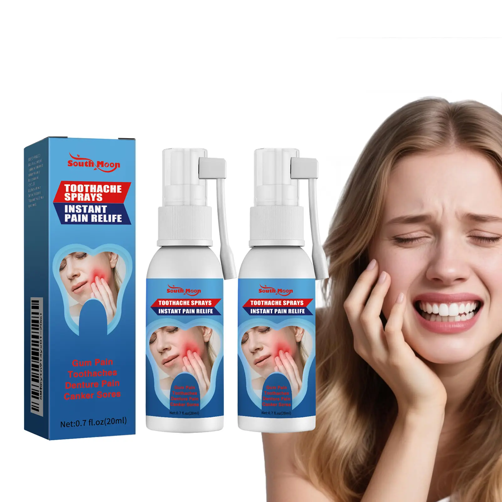 2pcs Soothing Herbal Oral Spray - Rapid Relief for Swollen Gums & Nerve Sensitivity. Alcohol-Free Gentle Formula for Daily Tooth Decay Prevention