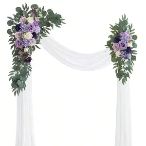 Wedding Arch Flower Decorations, 20ft Glossy Arch Drapery, Wedding Reception Backdrop, Ideal for Ceremonies & Events, Baby Shower, Birthday Parties
