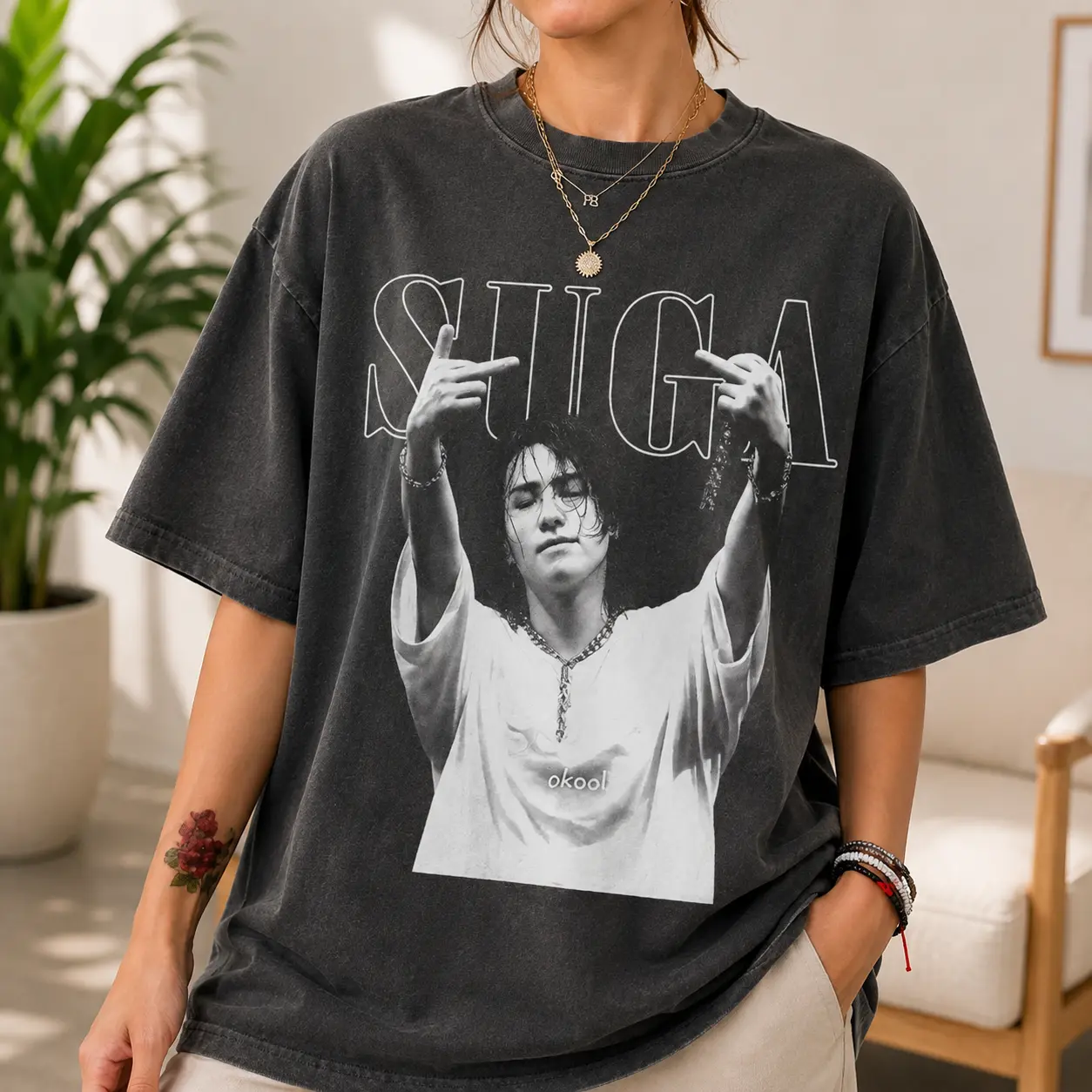 Vintage K‑Pop Suga Comfort Colors T‑Shirt – Min Yoongi World Tour Merch,  5th Album Graphic Tee