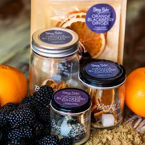 Boozy Babes Two Sisters Infusion Company Orange Blackberry GInger Infusion for Specialty Cocktails and Mocktails