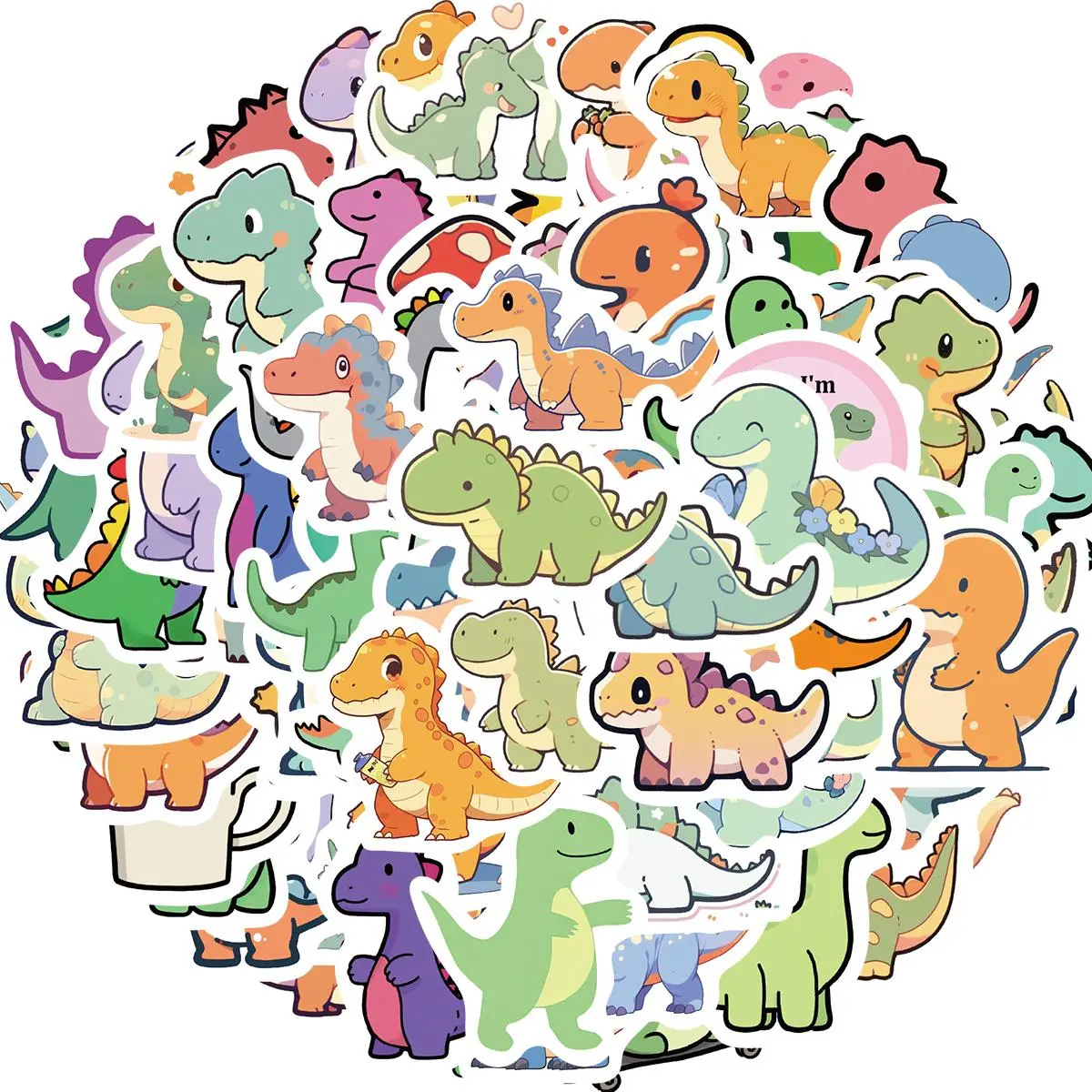 Dinosaur Pattern Sticker, 100pcs/set Cute Dino Sticker, Decorative Sticker for Water Bottle, Teacher Reward Sticker, Dinosaur Party Favor Supplies, Ornaments