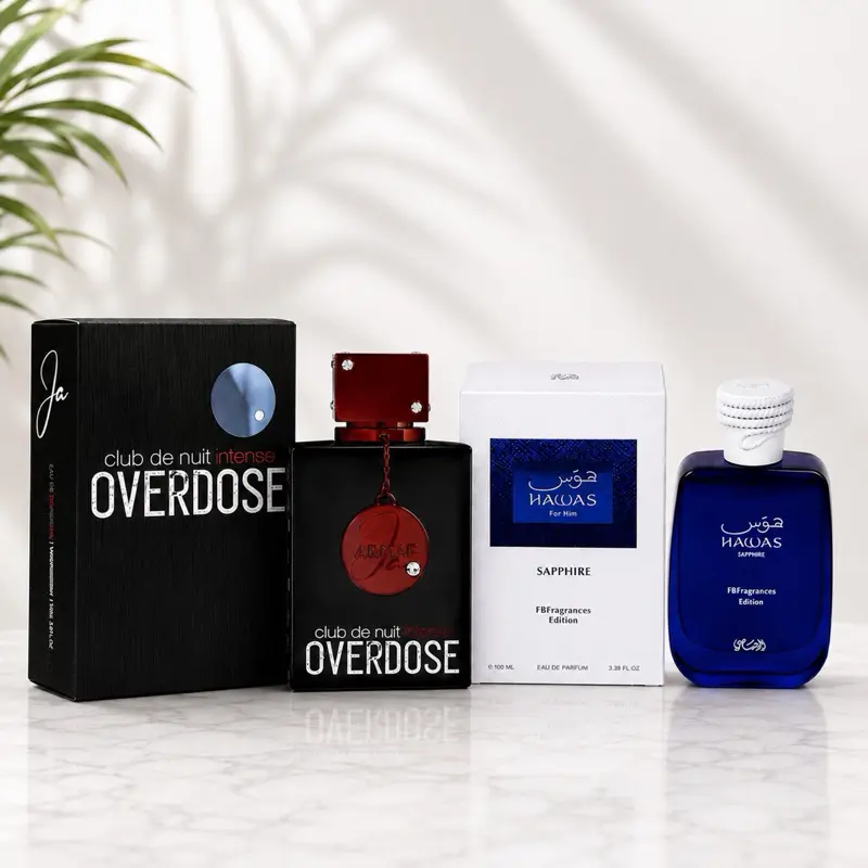 Armaff Club De Nuit Overdose EDP, 100 ML + Hawas Sapphire EDP Spray, 100 ML Fragrance Duo Bundle