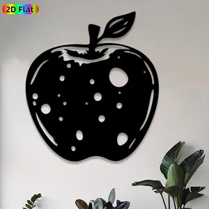 1pc Apple Metal Wall Art, Vibrant Apple Statue Mural, Ideal Gift for Christmas, New Year, Fruit Decor Enthusiasts, Rust-Resistant Metal Wall Decor Wall Sculptures, Perfect for Kitchen Wall & Garden Fence, Charming Indoor Outdoor Decor