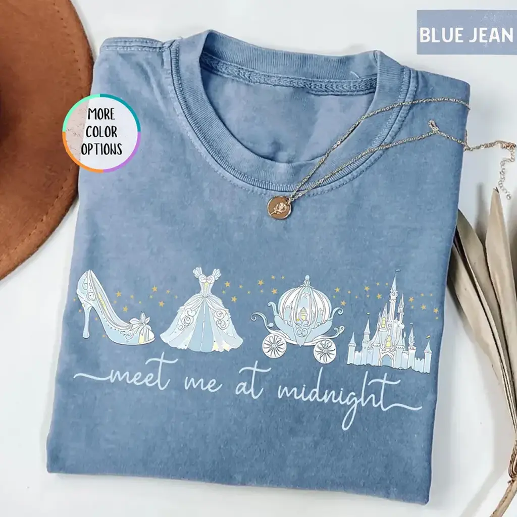 Meet me at Midnight Shirt, Cinderella Inspired T-Shirt, Girls Trip 2026, Cinderella Shirt, Princess Party Gift