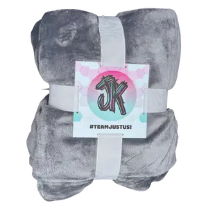 JK TJU Throw Blanket - 42x78 Inches Cozy Luxury Blanket with JK Logo & #TeamJustUs Message for Warmth & Generosity
