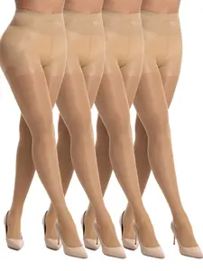 Laseta Women's 40D Sheer Tights Ultra-Soft Nylons High Waist Control Top Pantyhose Flawless Outfit Hosiery Womenswear Smooth Everyday Elastic Chic