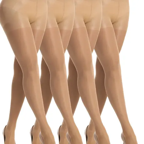 Laseta Women's 40D Sheer Skin Tights - Premium Nylon Blend Feels Luxe, High Waist Control Top, Plain Pantyhose, Ultra-Soft, Smooths Legs for Polished Finish, Hand Wash Only, Chic Elegant Everyday Hosiery