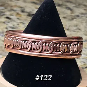 #122 Pure Copper 6 5/8" x 3/4"   Hand-Woven Cuff Bracelet – Handmade Artisan Jewelry – Unisex – Gift Ready