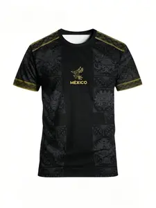 Mexican Aztec totem print T-shirt, sports T-shirt, comfortable and casual, breathable fitness top, Casual Sports Tops, Fitness Shirts, Breathable Workout Tops, Fitness Apparel, perfect for the gym and everyday wear.