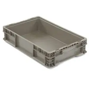 Monoflo International NRSO2415-05 24x15x5 in. Straight Wall Solid Stackable Gray Storage Box, Home Organiser, Boxes
