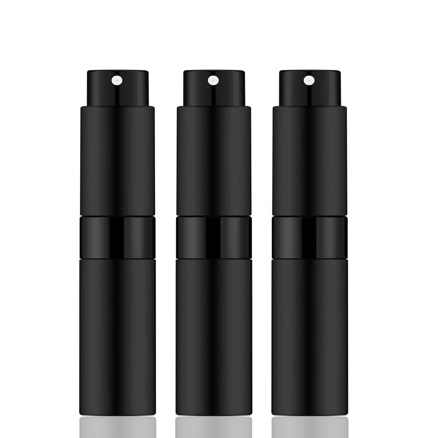 8ML Perfume Travel Refillable Atomizer Bottles (3pcs) Mini Portable Cologne Sp Dispenser (Matte Black)