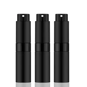 8ML Perfume Travel Refillable Atomizer Bottles (3pcs) Mini Portable Cologne Sp Dispenser (Matte Black)