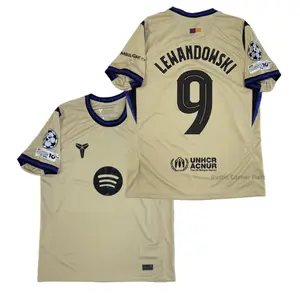 2526 Away No.9 Lewandowski Retro Short Sleeve Soccer Football Jersey LALIGA
