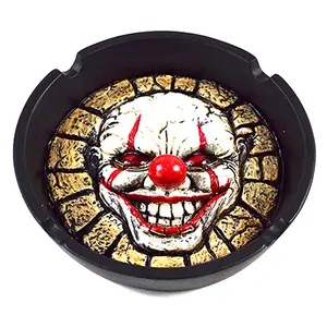 Clown Ashtray 4 Inch — Hand-Painted Cold Cast Resin Macabre Altar Dish