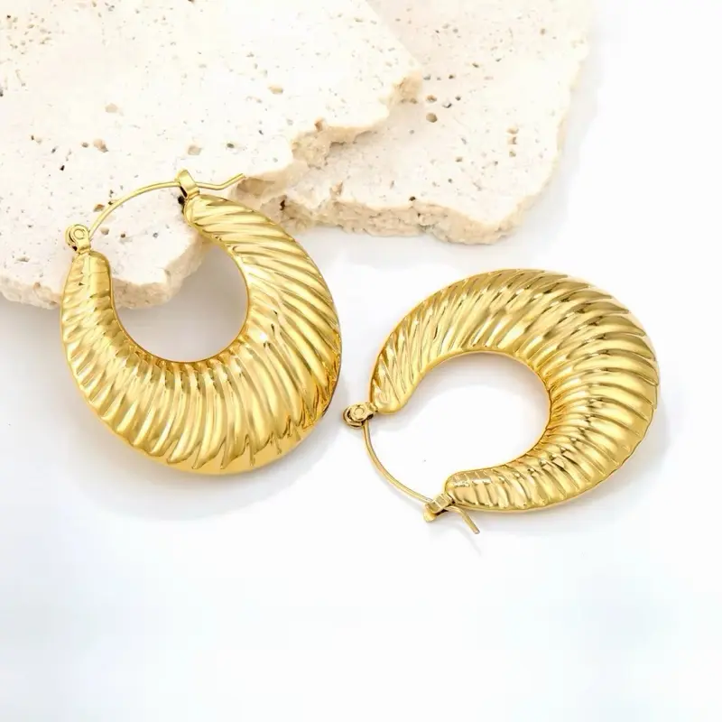 Shrimp Earrings Hoops Waterproof Design Fashion Jewelry for Women