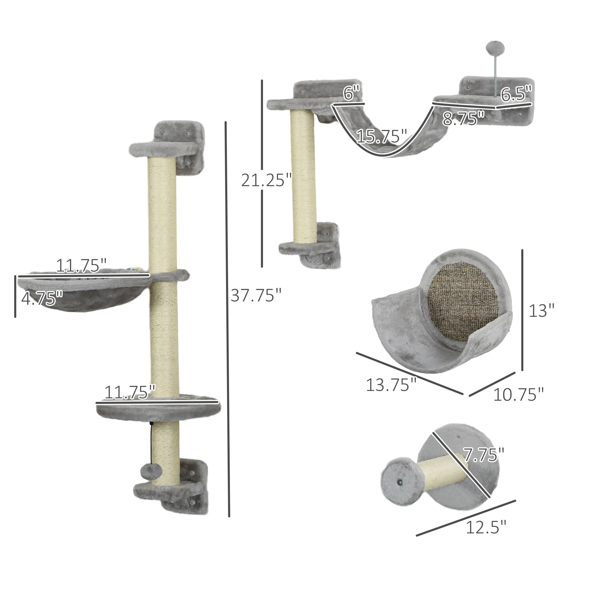 Gray 5-Piece Hammock Set