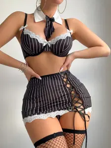 Rabbit Barbie Sexy Teacher Cosplay Lingerie Set – 4-Piece Roleplay Outfit