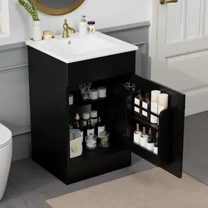 20" Bathroom Vanity with Sink, Vanity Cabinet with Door Shelf and Adjustable Shelf