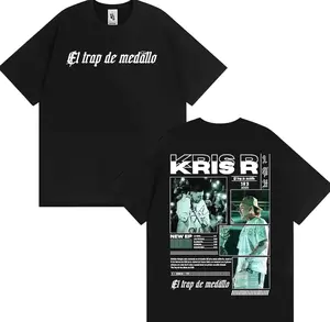 Rapper Kris R Trap De Medallo 2025 Tour Merch T-shirts Men Women Harajuku High Street Cool T-shirt 100% Cotton unisex T Shirt 2RF
