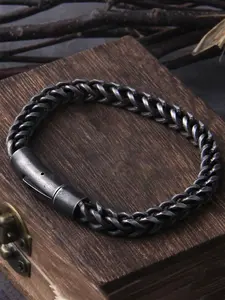Vintage Men's Cuban Bracelet Stainless Steel Chain, Punk Rock Motorcycle Design, Party Accessory, Valentine's Day Birthday Gift