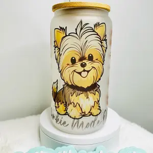 Yorkie Mode Glass cup
