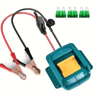 1pc power tool battery converter/collector suitable for MAKITA brand 18V power tool batteries such as BL1840 BL1830 BL1850 BL1860 etc. with 30A fuse plug and switch can be used for emergency power supply, backup power supply, outdoor power supply