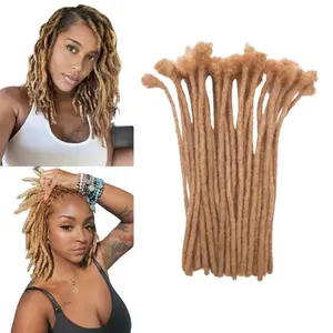 Honey Blonde Dreadlock Extensions, 100% human hair (10 locs per bundle), Color #27 (sizes 0.4cm - 1cm)