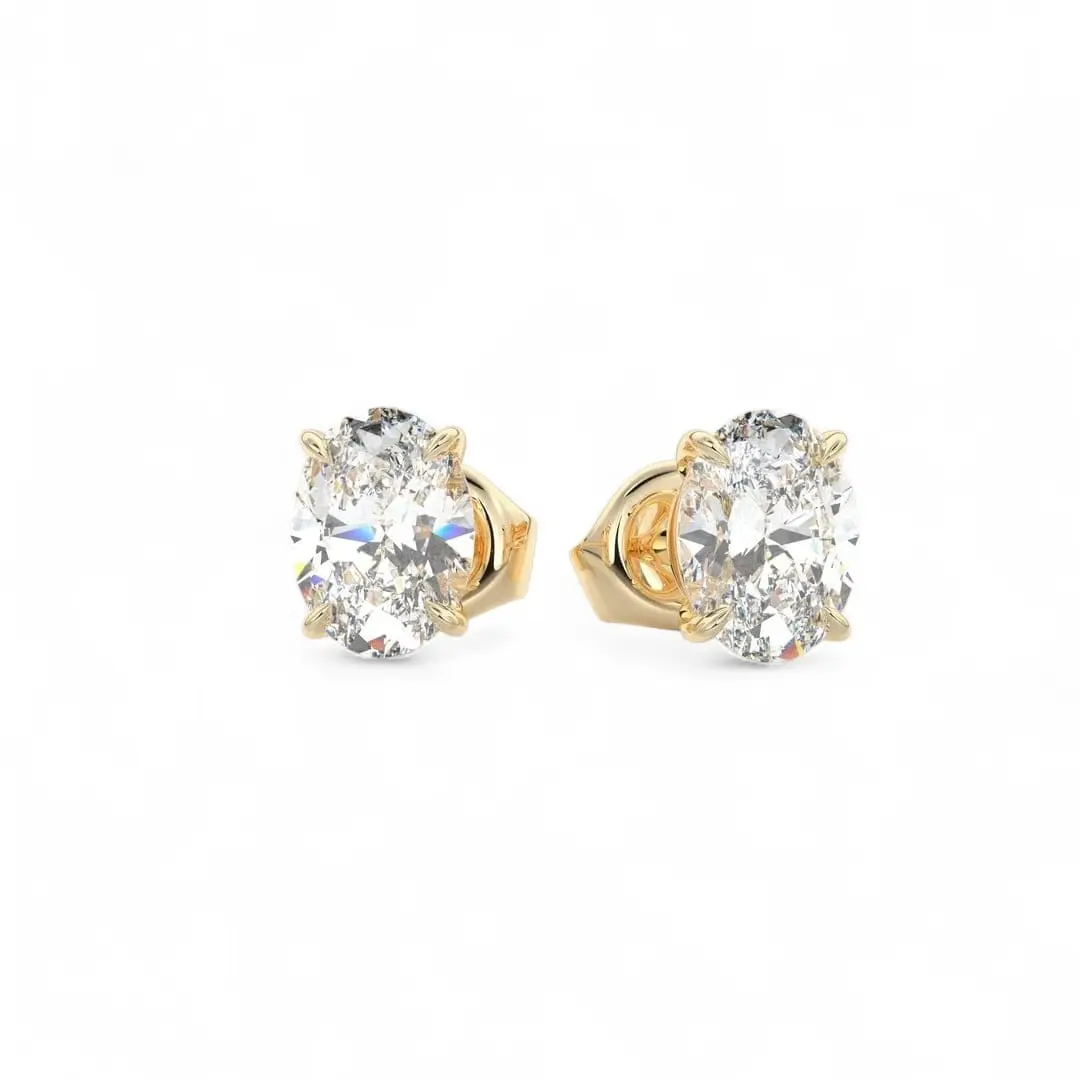 Moissanite Earrings for Women Men,1.50 ct Oval Cut D Color VVS1 Clarity Lab Created Earring 925 Sterling Silver