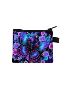 butterfly pattern all over print coin purse