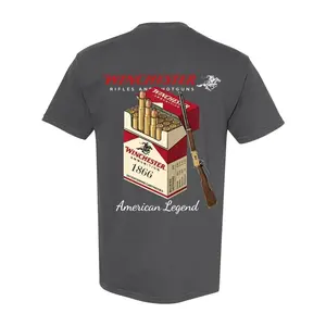 Winchester Men's T-Shirt, American Legend, 1866 AmmoBox Graphic, Lever Action Rifle Print, Vintage HuntingApparel, Gun Enthusiast Gift, Cotton Short Sleeve, CowboyWestern Style tees quarter zip men lemon demon clothes gorlock destroyer tshirt