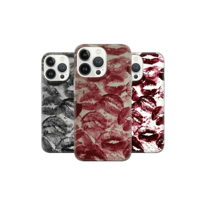Kiss mark Phone Case Lipstick Cover for iPhone 16 15 14 13 12 Pro 11 XR SE, mini , plus