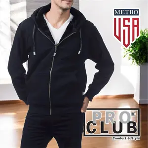 Pro Club Pile/ Fur Full Zipper Hoodie, Unisex Relaxed Fit, Warm & Comfortable Jacket, Long Sleeve, Casual Wear.