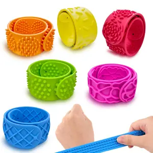 6pcs Adult Sensory Fidget Bracelets, Snap Bracelets, Pop Rings - Quiet Bracelets for Teens, Adults, and Office Use, Multi-Color Tactile Sensory Kit to Improve Focus Without Disturbing Others, Sensory Motor Aid, Perfect Valentine's Day