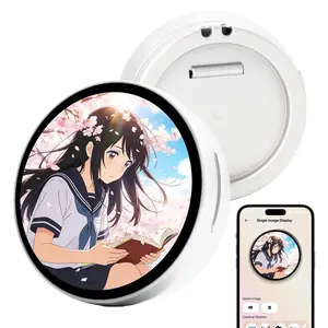 Custom Pattern Video Electronic Badge, Bluetooth-compatible Custom Digital Pin, Rechargeable Rolling Info Name Tag, Party, Concert, Role Play