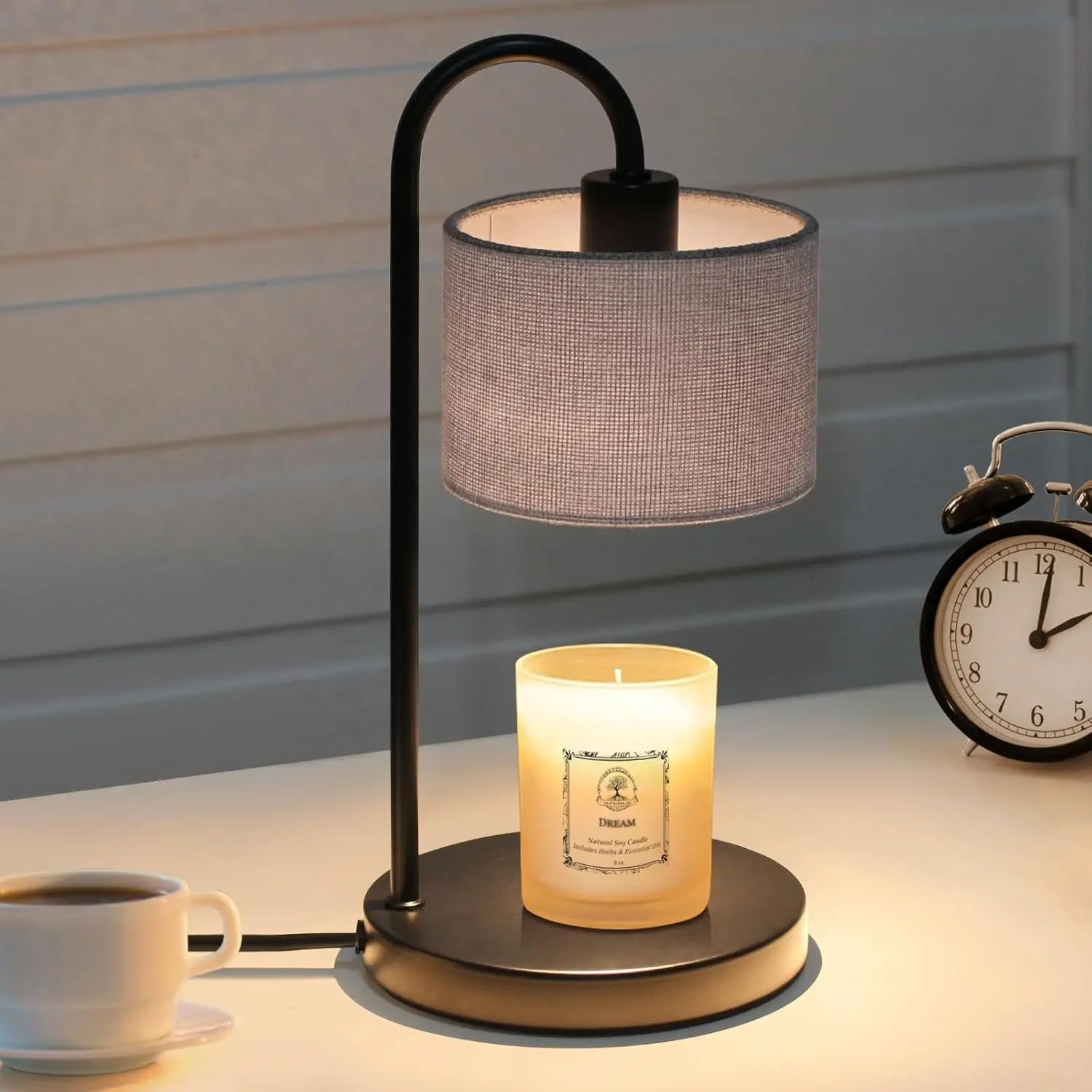 Modern Candle Warmer Lamp with Timer(Excluding Candle), Dimmable Candle Lamp Warmer, Men Women Christmas Birthday Gifts, Black Candle Warmer, Adjustable Candle Light Warmer, Cozy Living Room Bedroom Home Decor